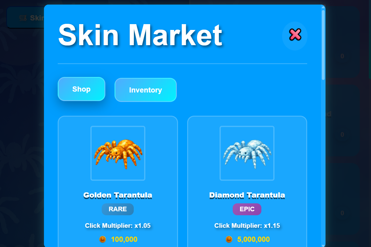 Tarantula Clicker Game